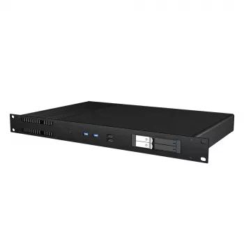 Akasa Galileo TU1 Plus Intel LGA1700 1U ohišje Thin Mini-ITX brez ventilatorja - črno