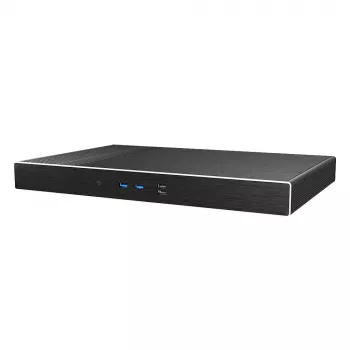 Akasa Galileo TU2 Plus Intel LGA1700 1U ohišje brez ventilatorja Thin Mini-ITX - črno