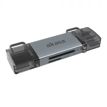 Akasa 2-v-1 USB 3.2 OTG bralnik dvojnih kartic
