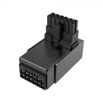 Akasa G-Nexus P16 Plus 90-stopinjski kovinski napajalni adapter za grafično kartico 12V-2x6 - črn
