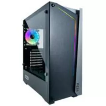 AZZA Apollo 430B-DF2 ohišje Mid Tower ATX za igre, jeklena sprednja stran, črno, 1x digitalni RGB, Retail