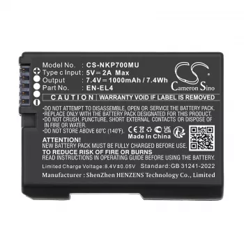 CAMERON SINO baterija tipa EN-EL4 A E za Nikon D2H D2Hs D2X D2Xs D3 D3S D3X F6 s priključkom USB-C / CS-NKP700MU