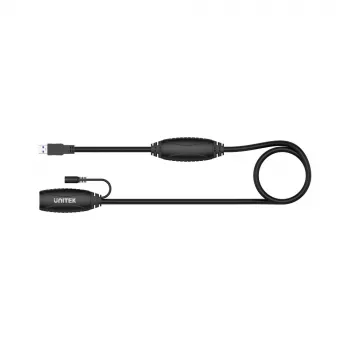 UNITEK aktivni podaljševalni kabel USB 3.1 15m, ojačevalnik signala, črn