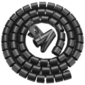UNITEK organizator spiralnega kabla, 10 metrov, premer 22 mm, črn