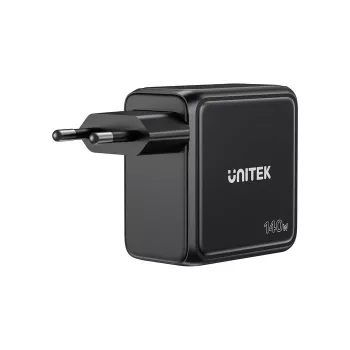 UNITEK GaN polnilnik z zaslonom 140W 3xUSB-C 1xUSB-A PD3.0 QC4.0 črn