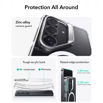 ESR Classic Hybrid Kickstand MagSafe Galaxy S26 prozoren