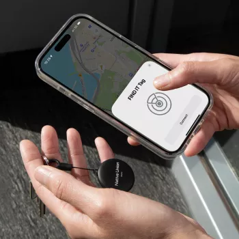 Native Union Findit Tag - sledilnik, združljiv z Apple Find My, in dodatki za AirTag (črni)