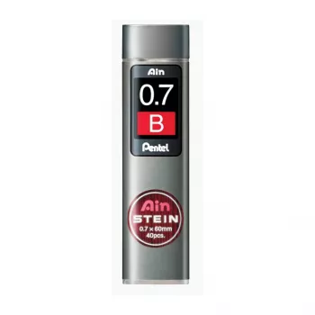 Pentel Super Hi-Polymer nadomestne mine C277-BO, 0,7 mm HB, 40 min, črne, tuba