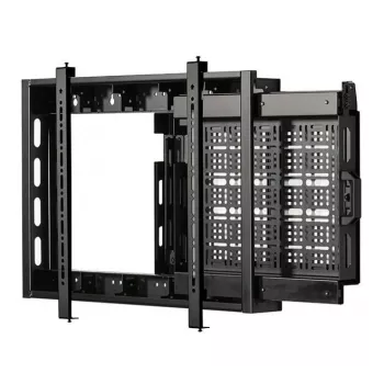 B-TECH BT7883/B stenski nosilec za ploski zaslon z izvlečno AV polico, VESA 600x400, 70 kg, črn