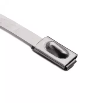 HellermannTyton 111-93088 nerjavno jeklo vezice s prevleko PA11, dolžina 201 mm, širina 4,6 mm, debelina 0,3 mm, premer snopa 50 mm, kovinsko/srebrne, paket 100 kosov