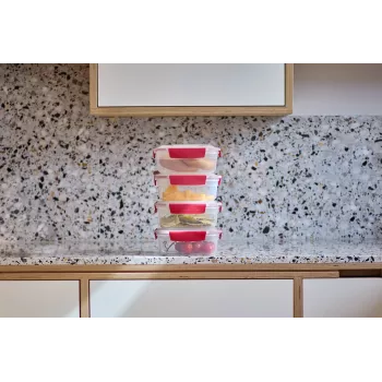 Joseph Joseph Nest Lock 4-delni rdeč komplet posod za živila 1,1 L
