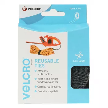 VELCRO ONE-WRAP ježkasti trak 30 mm x 5 m črn