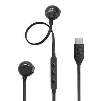 JBL Tune 305C USB-C žične ušesne slušalke z mikrofonom, črne