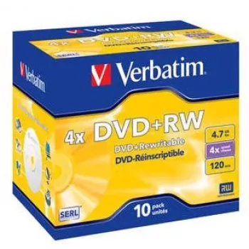 Verbatim DVD+RW 4,7 GB 4x 5-pack v škatli Jewel Case