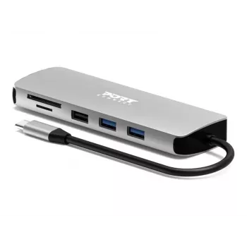 PORT Designs USB-C 9-v-1 priklopna postaja s 4K HDMI in 85W PD - vesoljsko siva