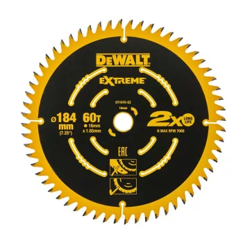 DEWALT DT1670 184mm 60T krožna žaga za fine reze