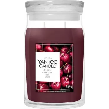 Yankee Candle Signature Black Cherry velika kozarčna sveča 567g