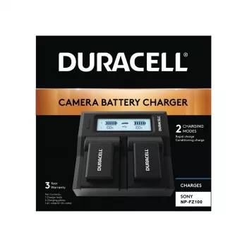 Duracell LED dvojni polnilnik baterij za DSLR