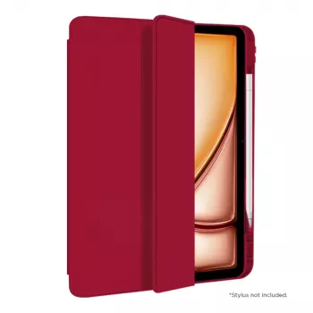 Eiger etui Folio rdeč magnetni stojalo ojačan z držalom za pisalo za Apple iPad Air 13 (2024-2025)/Pro 12,9 (2018-2023) - EIGER®