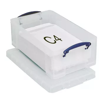 Really Useful Boxes 12C škatla za shranjevanje - 12 litrov - prozorna - pravokotna - polipropilen - pokrov na zaponke