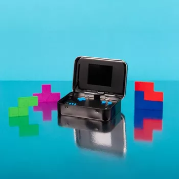 FIZZ CREATIONS Tetris retro arkadna ročna konzola, barvna, kovinsko ohišje