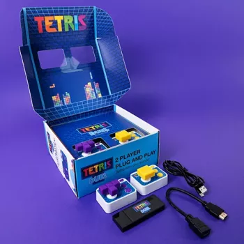 FIZZ CREATIONS Tetris Duel retro arkadna konzola za dva igralca z 2 žičnima igralnima palicama Plug & Play