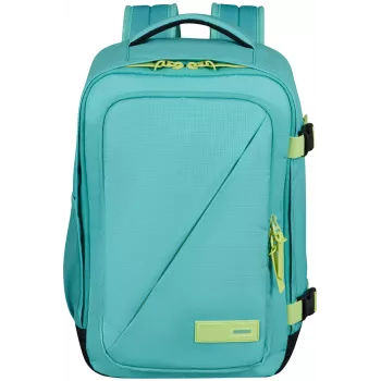 American Tourister Take2Cabin S kabinski nahrbtnik Dusty Turquoise/Lime