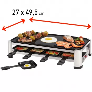 FRITEL RG 2170 raclette žar nerjavno jeklo krom/črna 1200 W 8 oseb