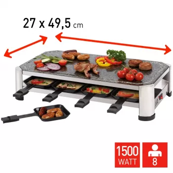 FRITEL SG 2180 raclette nerjavno jeklo/krom črna