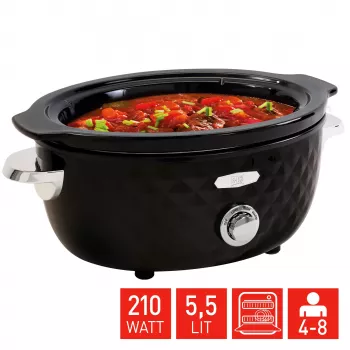 FRITEL Family počasni kuhalnik 5.5 Liter 210W črno-krom