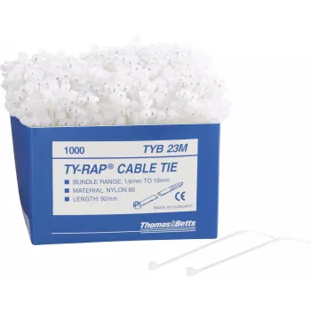 ABB TY-RAP vezica 3,6x140 mm črna UV odporna najlon 6.6 (paket 1000 kosov)