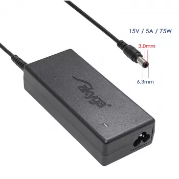 Akyga AK-ND-14 napajalnik za prenosnik Toshiba, 75 W, 15 V / 5 A, 6,3 x 3,0 mm