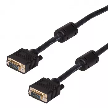 Akyga AK-AV-09 VGA kabel D-Sub 15-pin moški-moški, 2x ferit, 15 m, črn