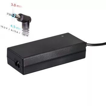 Akyga AK-ND-45 napajalnik za prenosnik HP, 120 W, 19,5 V / 6,15 A, 4,5 x 3,0 mm s pinom