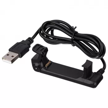 Akyga AK-SW-19 USB polnilni kabel s sponko za Garmin Forerunner 220, 1 m, črn