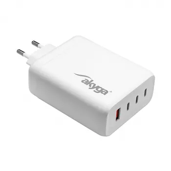 Akyga AK-CH-24 GaN USB polnilnik 140 W, 3 x USB-C PD + USB-A, bel