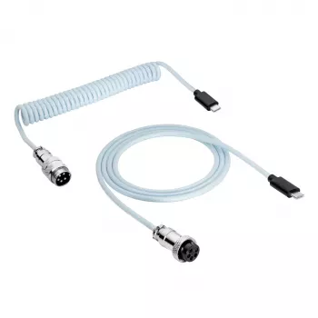 Akyga AK-USB-49 spiralni aviator kabel USB-C na USB-C s priključkom GX16, USB 2.0, 3 m, bel