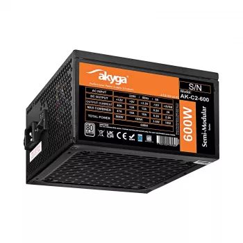 Akyga AK-C2-600 Classic 600 W ATX napajalnik, delno modularni, aktivni PFC, 120-mm ventilator