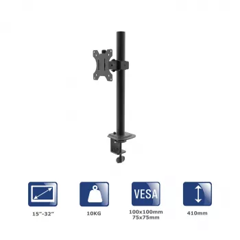 Akyga AK-MB-03 namizno držalo za en monitor, 15-32 inch, 10 kg, VESA 75x75 / 100x100, črno