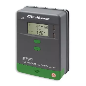 Qoltec MPPT solarni krmilnik polnjenja s temperaturnim senzorjem 20A | 12V / 24V | LCD | 2 x USB | GEL | LiFePO4