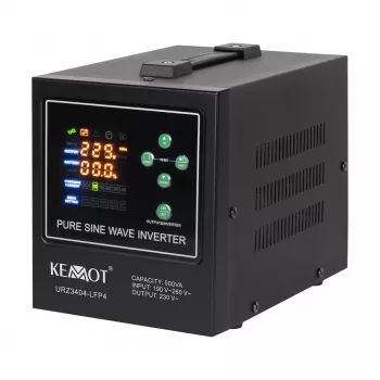 KEMOT PROsinus-500-LFP4 brezprekinitveno napajanje (UPS) s čistim sinusnim pretvornikom s funkcijo polnjenja 12V 230V 500VA/300W