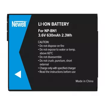 Newell nadomestna baterija NP-BN1 za Sony fotoaparate, 630mAh, 3,7V, Li-ion, črna