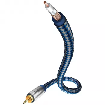 in-akustik Premium Y Subwoofer SUB 2,0m RCA avdio kabel - črn