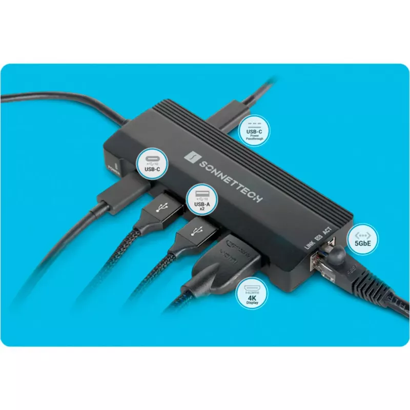 Sonnet Echo 6 USB-C 5GbE večpriključno vozlišče