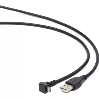 Gembird USB 2.0 kabel USB-A na Micro-USB-B 1,8m, črn, 90-stopinjsko upognjen