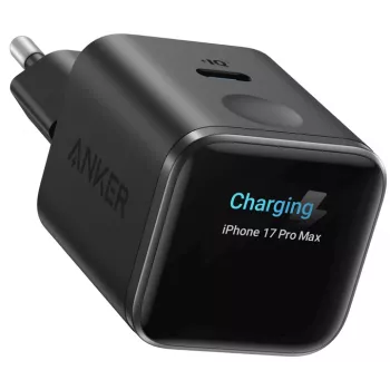 Anker Nano Charger 45W GaN USB-C polnilnik z ActiveShield 5.0, senzorjem na dotik, pametnim zaslonom, črn
