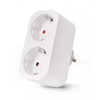 ENTAC pametni Wi-Fi adapter z dvojno vtičnico ES-DSA-WIBLE, bel, 2 vtičnici, 3680 W
