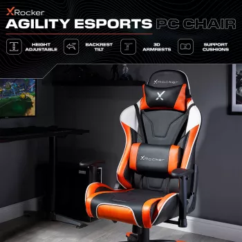 X Rocker Agility eSports igralni stol - črno-oranžen