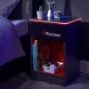 X Rocker igralna nočna omarica z RGB LED osvetlitvijo, sivo-rdeča