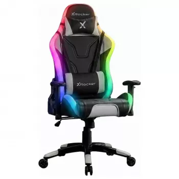 XROCKER igralni stol črn z osvetlitvijo Neo Motion RGB LED in udobnimi blazinami
